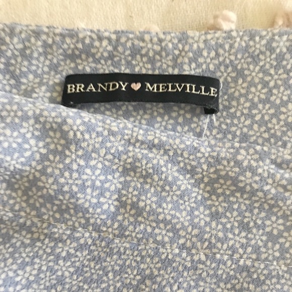 Brandy Melville Blue Floral Wrap Skirt - Picture 2 of 3